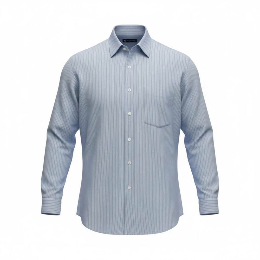 Tommy Hilfiger Blue Button Down Dress Shirt TLC The Lifetime Collar 16.5